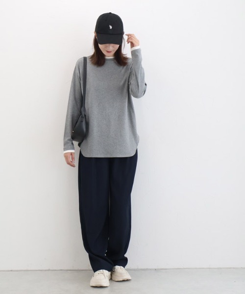 Pierrot(ピエロ)の「裏微起毛レイヤード風カットソー(Tシャツ/カットソー・レディース・ベージュ/杢グレー/ブラック・L/M)」の11枚目の写真