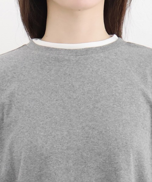 Pierrot(ピエロ)の「裏微起毛レイヤード風カットソー(Tシャツ/カットソー・レディース・ベージュ/杢グレー/ブラック・L/M)」の19枚目の写真