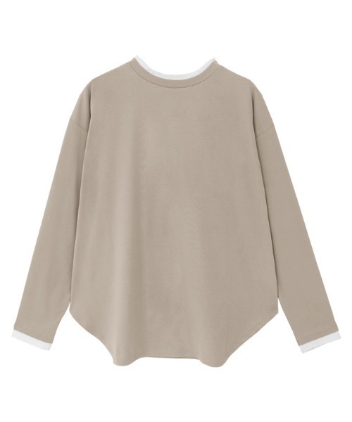 Pierrot(ピエロ)の「裏微起毛レイヤード風カットソー(Tシャツ/カットソー・レディース・ベージュ/杢グレー/ブラック・L/M)」の8枚目の写真