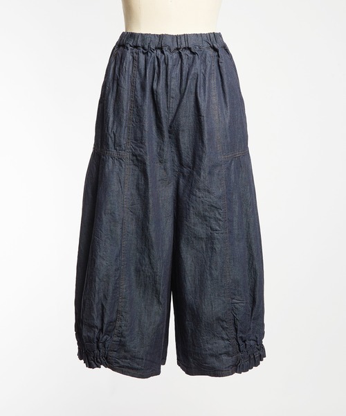 gomme（ゴム）の「ヘムギャザーデニムパンツ（デニムパンツ・レディース・ブラック/インディゴブルー・MEDIUM）」の22枚目の写真