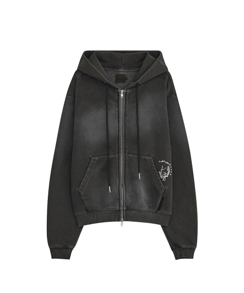 DEFGARMENTS（デフグラメンツ）の「PIG BRUSHED HOOD ZIPUP [CHARCOAL]（パーカー・レディース・その他・LARGE/SMALL）」の3枚目の写真
