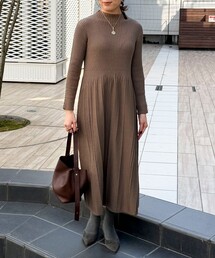 MICO COULIER | 袖口パール付きニットワンピース(ワンピース)