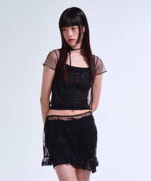 PRDA ドット レイヤード Tシャツ ブラック