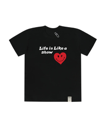[ユニセックス]スマイルハートロゴ半袖Tシャツ_ブラック