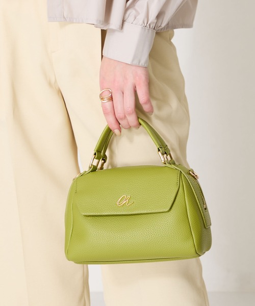 MISCH MASCH（ミッシュマッシュ）の「ゴールドロゴモチーフハンドバッグ（ハンドバッグ・レディース・ブラック/ブラウン/グリーン・ﾌﾘ-）」の3枚目の写真