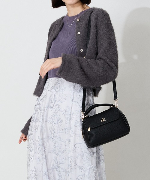 MISCH MASCH（ミッシュマッシュ）の「ゴールドロゴモチーフハンドバッグ（ハンドバッグ・レディース・ブラック/ブラウン/グリーン・ﾌﾘ-）」の2枚目の写真