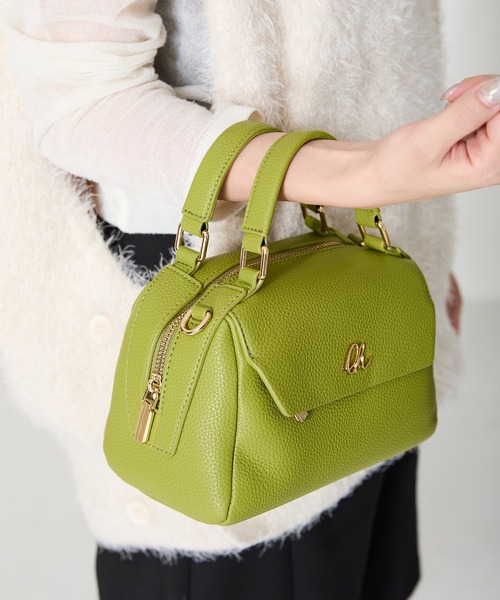 MISCH MASCH（ミッシュマッシュ）の「ゴールドロゴモチーフハンドバッグ（ハンドバッグ・レディース・ブラック/ブラウン/グリーン・ﾌﾘ-）」の6枚目の写真