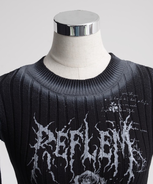 REFLEM(レフレム)の「『REFLEM/レフレム』スプレーダメージクロップリブニット(ニット/セーター・レディース・ブラック/ホワイト・FREE)」の16枚目の写真