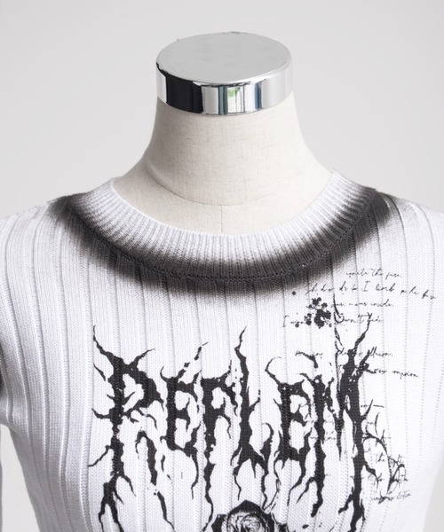 REFLEM(レフレム)の「『REFLEM/レフレム』スプレーダメージクロップリブニット(ニット/セーター・レディース・ブラック/ホワイト・FREE)」の19枚目の写真