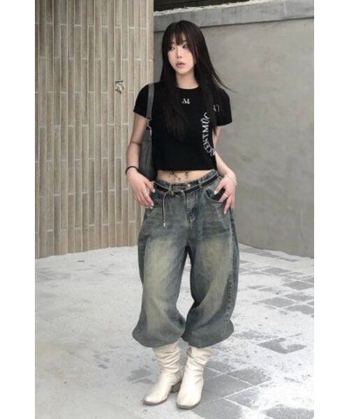 MUCENT（ムセント）の「サイド円形ロゴ半袖Tシャツ（Tシャツ/カットソー・レディース・ブラック・SHORT/MEDIUM/LARGE/X-LARGE）」の11枚目の写真