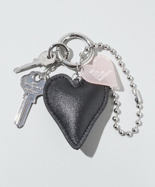 再販不可　ユーパライト♡　ブラックオニキス　タブルハート♡♡　チャーム セール】【GOLDY】レザー タッチ ハート バッグ チャーム 7251102