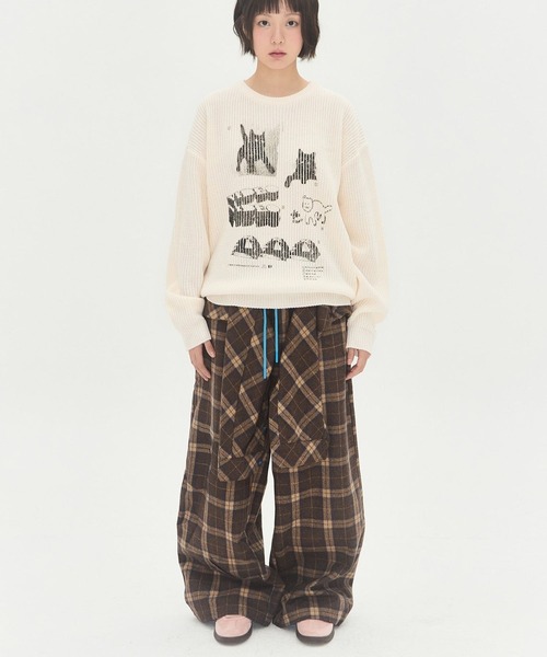 Video Jockey(ビデオジョッキー)の「【UNISEX】VIDEO JOCKEY/hip sterニットプルオーバー(ニット/セーター・レディース・アイボリー/オリーブ/ブラック・LARGE/MEDIUM)」の9枚目の写真