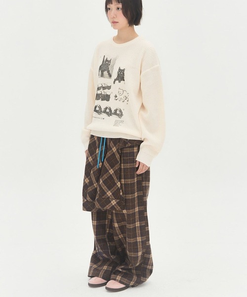 Video Jockey(ビデオジョッキー)の「【UNISEX】VIDEO JOCKEY/hip sterニットプルオーバー(ニット/セーター・レディース・アイボリー/オリーブ/ブラック・LARGE/MEDIUM)」の10枚目の写真