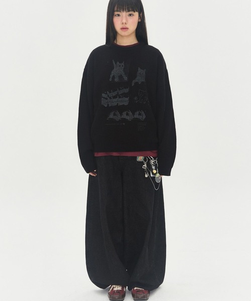 Video Jockey(ビデオジョッキー)の「【UNISEX】VIDEO JOCKEY/hip sterニットプルオーバー(ニット/セーター・レディース・アイボリー/オリーブ/ブラック・LARGE/MEDIUM)」の12枚目の写真