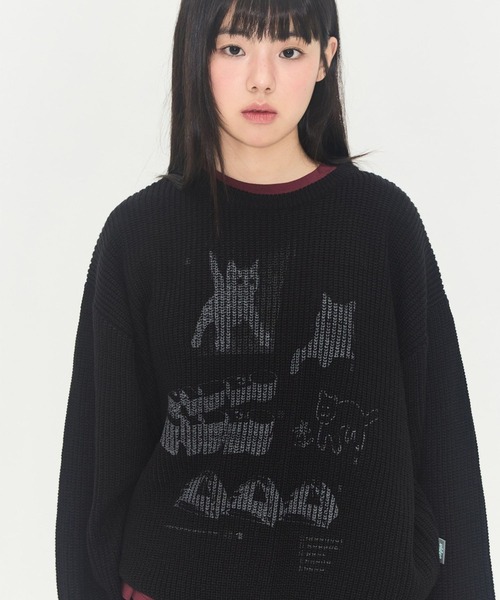 Video Jockey(ビデオジョッキー)の「【UNISEX】VIDEO JOCKEY/hip sterニットプルオーバー(ニット/セーター・レディース・アイボリー/オリーブ/ブラック・LARGE/MEDIUM)」の15枚目の写真