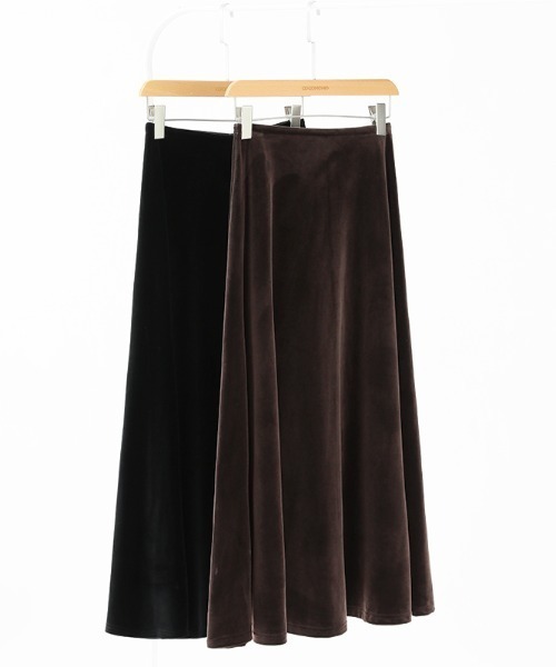COCOMOMO（ココモモ）の「大人上品な光沢を纏う ベロアスカート ロング フレアスカート ベロア スカート ロングスカート オケージョン パーティー 秋服 冬服（スカート・レディース・ブラック/ブラウン・M/L）」の20枚目の写真