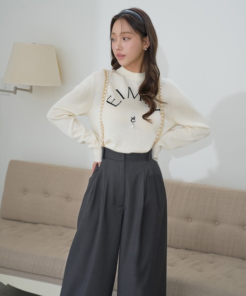 EIMY ISTOIRE(エイミーイストワール)の「EIMYニットプルオーバー(ニット/セーター・レディース・ホワイト/ピンク/レッド/グレー/ブラック・F)」の1枚目の写真