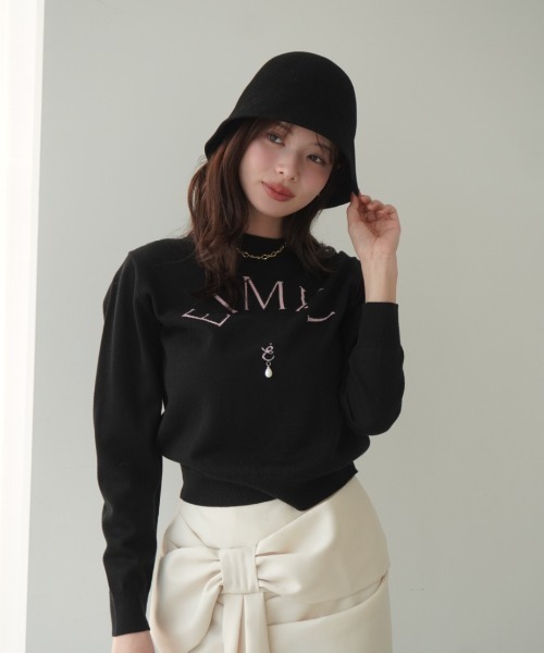 EIMY ISTOIRE(エイミーイストワール)の「EIMYニットプルオーバー(ニット/セーター・レディース・ホワイト/ピンク/レッド/グレー/ブラック・F)」の2枚目の写真