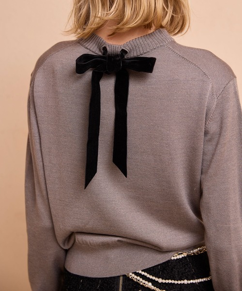 EIMY ISTOIRE(エイミーイストワール)の「EIMYニットプルオーバー(ニット/セーター・レディース・ホワイト/ピンク/レッド/グレー/ブラック・F)」の11枚目の写真