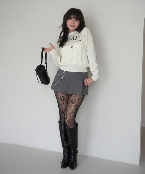 EIMY ISTOIRE(エイミーイストワール)の「EIMYニットプルオーバー(ニット/セーター・レディース・ホワイト/ピンク/レッド/グレー/ブラック・F)」の18枚目の写真