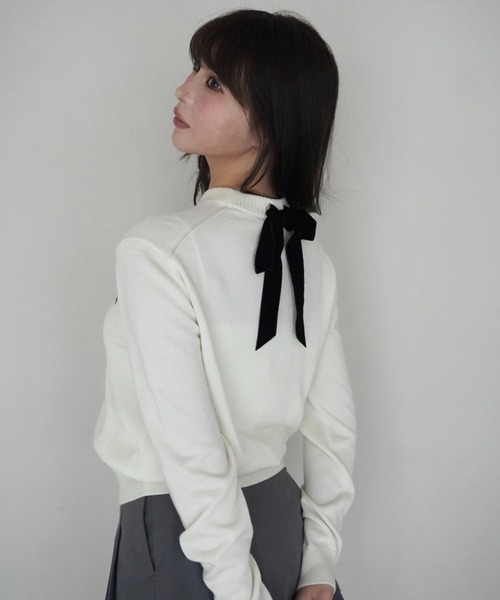 EIMY ISTOIRE(エイミーイストワール)の「EIMYニットプルオーバー(ニット/セーター・レディース・ホワイト/ピンク/レッド/グレー/ブラック・F)」の16枚目の写真