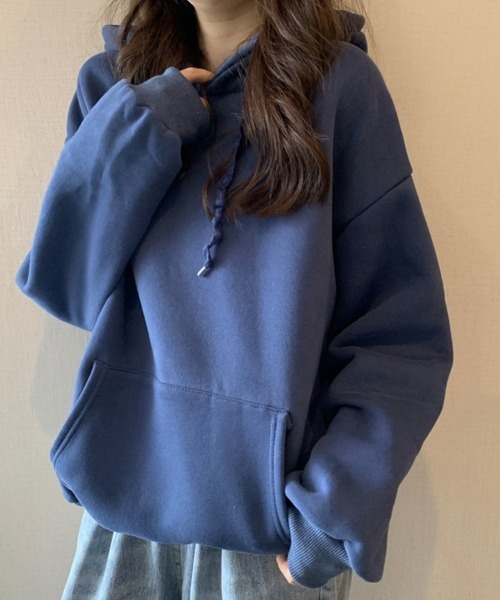 SallyLunn(サリーラン)の「フーディースウェットトップス(スウェット・レディース・ネイビー/ホワイト/ブラック/グレー・LARGE/MEDIUM)」の4枚目の写真