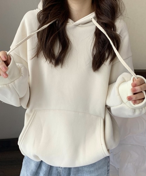 SallyLunn(サリーラン)の「フーディースウェットトップス(スウェット・レディース・ネイビー/ホワイト/ブラック/グレー・LARGE/MEDIUM)」の5枚目の写真