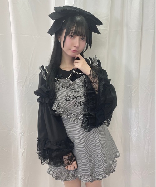 Ank Rouge（アンクルージュ）の「ハートエプロンSETUP（ワンピース・レディース・ブラック/グレー・M）」の2枚目の写真