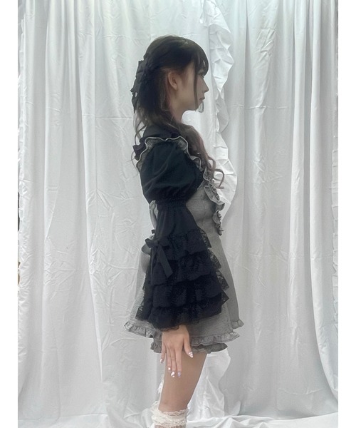 Ank Rouge（アンクルージュ）の「ハートエプロンSETUP（ワンピース・レディース・ブラック/グレー・M）」の8枚目の写真