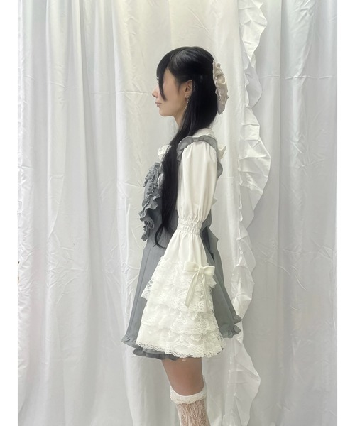 Ank Rouge（アンクルージュ）の「ハートエプロンSETUP（ワンピース・レディース・ブラック/グレー・M）」の9枚目の写真