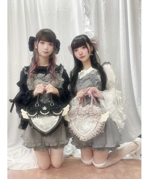 Ank Rouge（アンクルージュ）の「ハートエプロンSETUP（ワンピース・レディース・ブラック/グレー・M）」の14枚目の写真