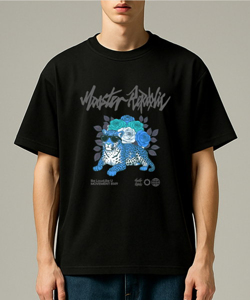 MONSTER REPUBLIC(モンスターリパブリック)の「レオパードガーデンブルーTシャツブラック_8149(Tシャツ/カットソー・レディース・その他・MEDIUM/LARGE/X-LARGE/SMALL)」の4枚目の写真