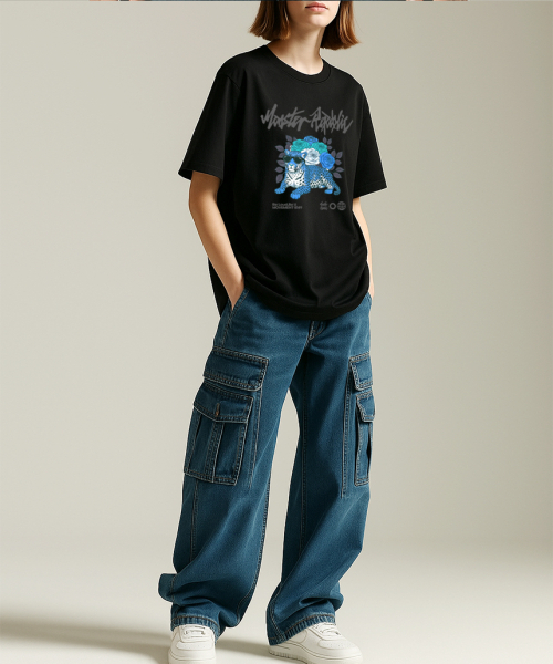 MONSTER REPUBLIC(モンスターリパブリック)の「レオパードガーデンブルーTシャツブラック_8149(Tシャツ/カットソー・レディース・その他・MEDIUM/LARGE/X-LARGE/SMALL)」の5枚目の写真