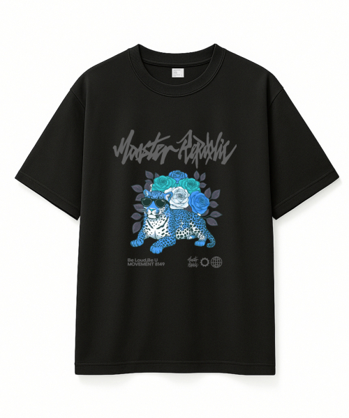MONSTER REPUBLIC(モンスターリパブリック)の「レオパードガーデンブルーTシャツブラック_8149(Tシャツ/カットソー・レディース・その他・MEDIUM/LARGE/X-LARGE/SMALL)」の6枚目の写真