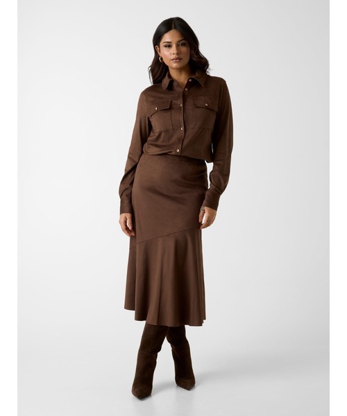 Guess(ゲス)の「Long Sleeves Nunzia Equipment Shirt 長袖シャツ(シャツ/ブラウス・レディース・ダークブラウン・X-SMALL/SMALL/MEDIUM)」の5枚目の写真