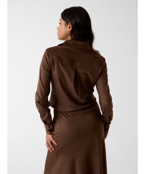 Guess(ゲス)の「Long Sleeves Nunzia Equipment Shirt 長袖シャツ(シャツ/ブラウス・レディース・ダークブラウン・X-SMALL/SMALL/MEDIUM)」の3枚目の写真