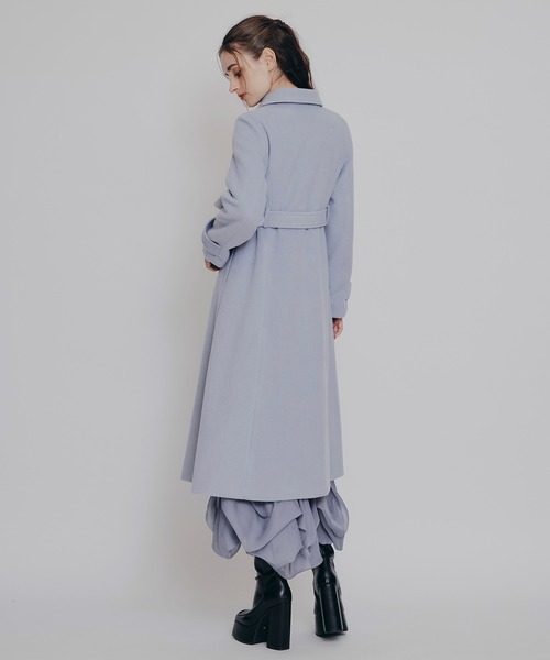 REDYAZEL（レディアゼル）の「2WAYカラーダブルロングコート（ステンカラーコート・レディース・ベージュ/ネイビー/グレー/サックスブルー・SMALL/MEDIUM）」の15枚目の写真