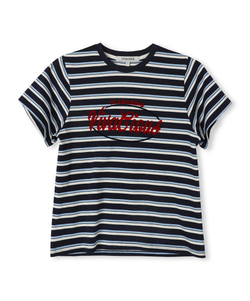 Vivacious(ビバシャス)の「VV Multi Stripe Tee - 5COL(Tシャツ/カットソー・レディース・ブルー/ブラウン/グリーン/オレンジ/イエロー・SMALL/MEDIUM)」の13枚目の写真