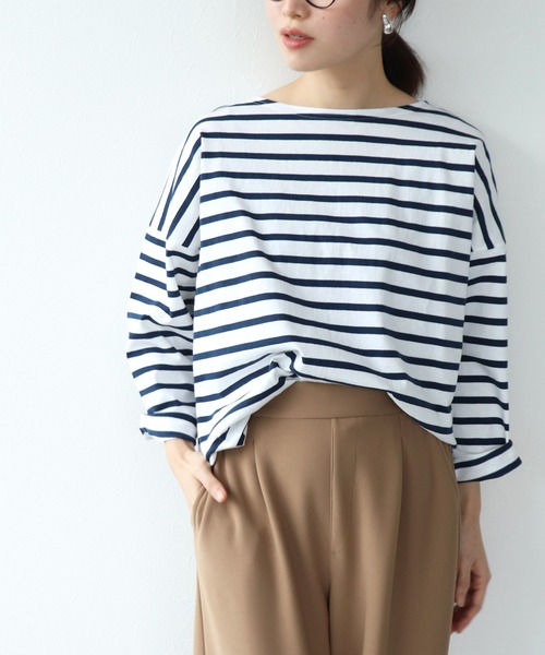 Le Minor（ルミノア）の「PETIT COPAINオーバーサイズトップス【Le minor/ルミノア】（Tシャツ/カットソー・レディース・ピンク/ネイビー/キャメル・38）」の2枚目の写真