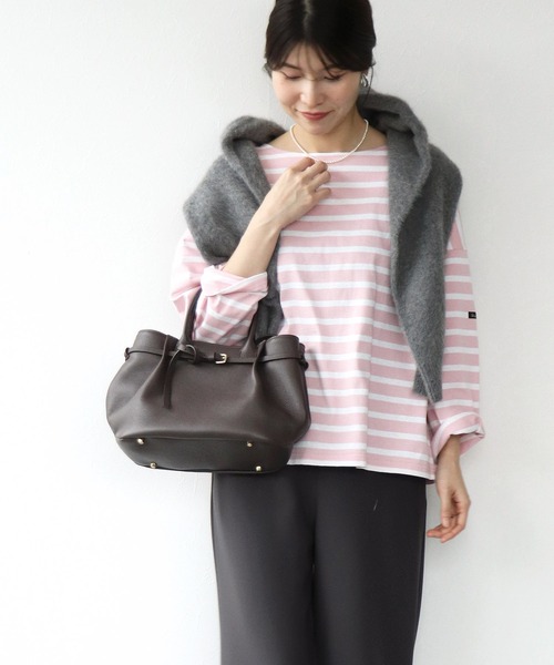 Le Minor（ルミノア）の「PETIT COPAINオーバーサイズトップス【Le minor/ルミノア】（Tシャツ/カットソー・レディース・ピンク/ネイビー/キャメル・38）」の9枚目の写真