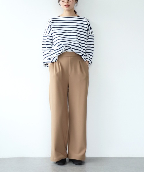 Le Minor（ルミノア）の「PETIT COPAINオーバーサイズトップス【Le minor/ルミノア】（Tシャツ/カットソー・レディース・ピンク/ネイビー/キャメル・38）」の6枚目の写真