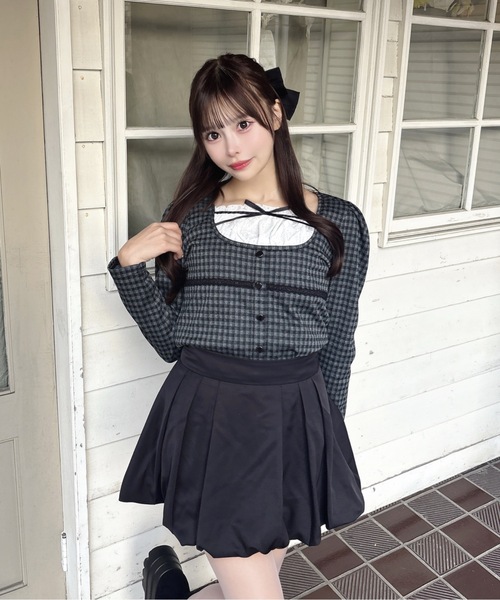 one way（ワンウェイ）の「レイヤード風カットソー（Tシャツ/カットソー・レディース・ベージュ系その他/ブラック系その他/グレー/ブラック・FREE）」の2枚目の写真