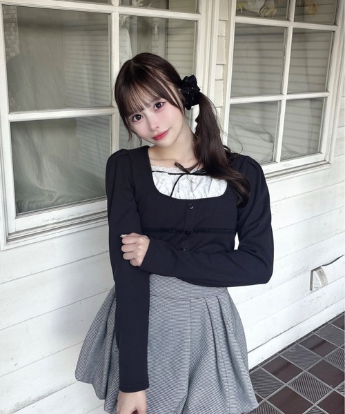 one way（ワンウェイ）の「レイヤード風カットソー（Tシャツ/カットソー・レディース・ベージュ系その他/ブラック系その他/グレー/ブラック・FREE）」の12枚目の写真