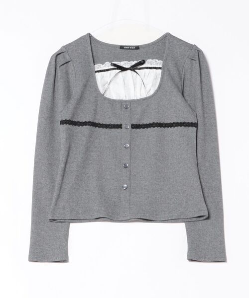 one way（ワンウェイ）の「レイヤード風カットソー（Tシャツ/カットソー・レディース・ベージュ系その他/ブラック系その他/グレー/ブラック・FREE）」の9枚目の写真