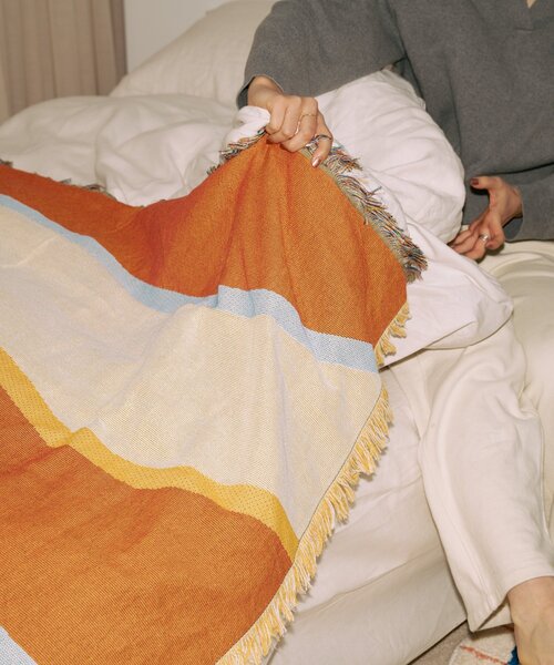 SAHIR サヒール】Throwket Rain water スローケット（ブランケット