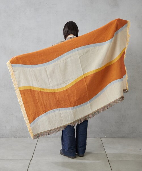 SAHIR(サヒール)の「【SAHIR サヒール】Throwket Rain water スローケット(ブランケット・レディース・グリーン/アイボリー・0)」の9枚目の写真