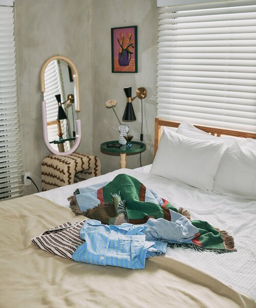 SAHIR サヒール】Throwket Rain water スローケット（ブランケット