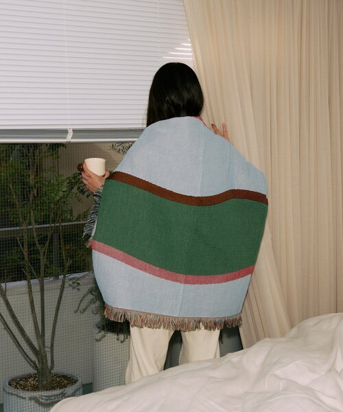 SAHIR(サヒール)の「【SAHIR サヒール】Throwket Rain water スローケット(ブランケット・レディース・グリーン/アイボリー・0)」の21枚目の写真
