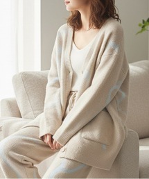 Muscat（マスカット）の「【セットアップ可！】アートラインふわもちニットカーディガン（ルームウェア/パジャマ）」