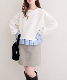 natural couture | フリルレイヤードプルオーバー(スウェット)